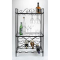 Black Metal Wine Glass Storage Floor Wine Rack