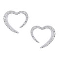 14k White Gold & 1/8ct Diamond Heart Earrings