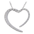 14k White Gold 1/10ct TWD Diamond Heart Pendant