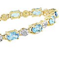 10k Gold Blue Topaz Diamond Bracelet