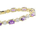 10k Yellow Gold Diamond Amethyst Bracelet