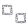 10k Gold 1/10ct TDW Diamond Square Earrings (J-K, I2-3)