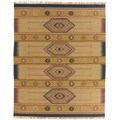 Flat-woven Tahoe Light Gold Wool Rug (9' x 12')