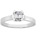14k Gold 1/2ct TDW Asscher Diamond Solitaire Ring (H-I, SI1)