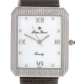 Lucien Piccard White Dial Black Strap Tank Watch