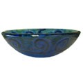 Fontaine Blue Swirls Vessel Sink w/Drain Assembly
