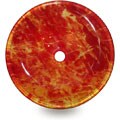 Fontaine Red Marbled Glass Vessel Sink with Drain