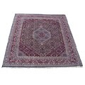 Indo Bidjar Hand-knotted Navy/ Burgundy Rug (8'2 x 9'10)
