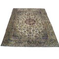 Iranian Kashan Hand-knotted Light Green Rug (9'8 x 12'7)