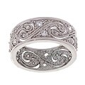 Sterling Silver Swirl Clear Cubic Zirconia Ring