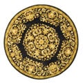 Hand-tufted Heritage Black Wool Rug (3'6 Round)
