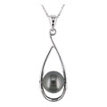 14k White Gold & Cultured Tahitian Pearl Pendant