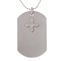Titanium Diamond Cross Dog Tag Pendant