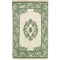 Hand-knotted Chateau Green Wool Rug (7'6 x 9'6)