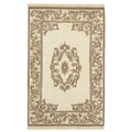 Hand-knotted Chateau Beige Wool Rug (7'6 x 9'6 Oval)