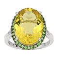 14-kt White Gold Diamond Lemon Quartz Ring
