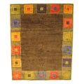 Hand Tufted Misra Gabbeh Green Wool Rug (5' x 8')