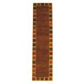 Handmade Misra Gabbeh Tan Wool Runner (2'6 x 10')
