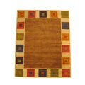Handmade Misra Gabbeh Tan Wool Rug (5' x 8')