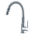 Chrome Single Lever Spiral Pull-out Kitchen Faucet