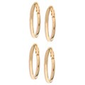 18k Gold over Silver Clip Hoop Earrings Set
