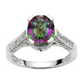 14-kt White Gold 1/3-ct Diamond Mystic Topaz Ring