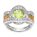 14k White Gold 1/3ct Diamond and Gemstone Ring
