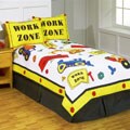 Under Construction Hand-stitched Twin Quilt Set