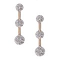 10k Gold 1/10ct TDW Diamond Three-Stone Earrings (M-O, I3)