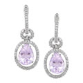 14k White Gold 5/8ct Diamond Kunzite Earrings