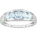 14-kt. White Gold Diamond Aquamarine Ring