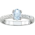 14-kt. White Gold Diamond Aquamarine Ring