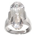 Sterling Silver CZ Solitaire Octagon Ring