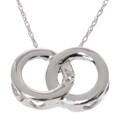 14k White Gold Diamond Circle of Love Pendant