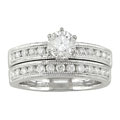 18k White Gold 1-1/8 ct TW Diamond Bridal Ring Set