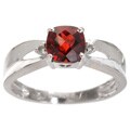 10k White Gold Diamond Garnet Ring