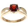 10k Yellow Gold Diamond Garnet Ring