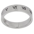 Stainless Steel Comfort Fit Roman Numeral Ring