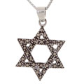 Sterling Silver Marcasite Star of David Pendant