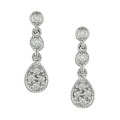 14k White Gold 1/10ct TW Diamond Teardrop Earrings
