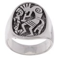 Sterling Silver Tribal Kokopelli Design Ring
