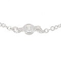 Sterling Silver Round Bezel Set CZ Adjustable Anklet