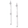 Sterling Silver Bezel-set CZ Threader Earrings