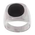 Men's Sterling Silver Black Onyx Circle Ring