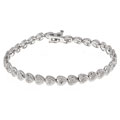 Sterling Silver Diamond-accent Heart Bracelet
