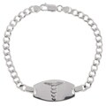 Italian Sterling Silver Engravable Medical ID Tag 8-inch Bracelet
