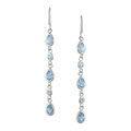 14k White Gold Blue Topaz Earrings