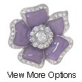 Sterling Silver Enamel CZ Flower Pin
