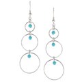 Sterling Silver Bead Drop Hoop Earrings