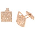 18-kt. Gold over Silver Woven CZ Cuff Links